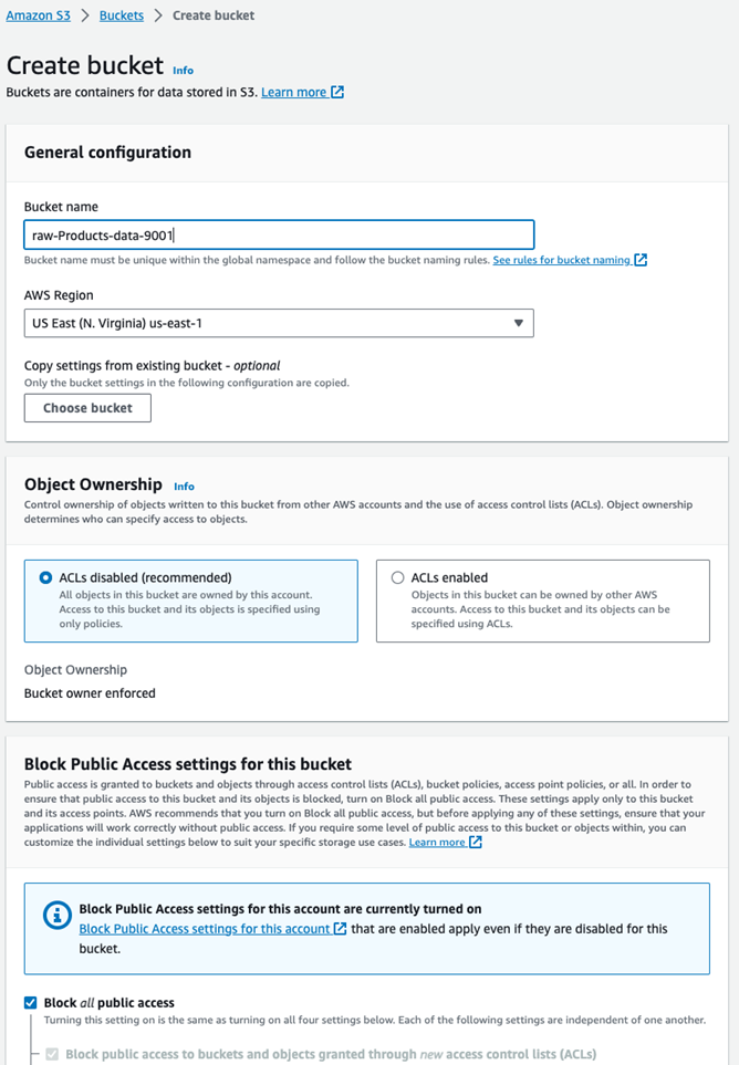 S3 bucket creation process