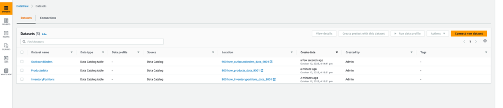 New connection for datasets continued