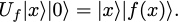 Simon's oracle: U_f acting on ket x tensor ket 0 = ket x tensor ket f(x)