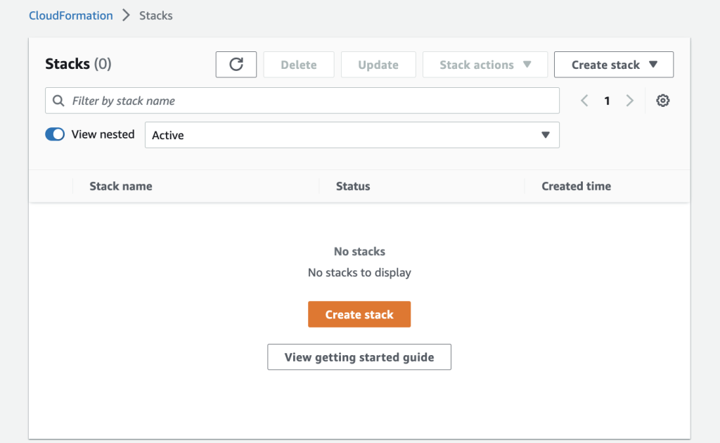 Cloudformation steps screenshot