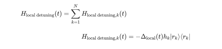 Figure 3 - the Hamiltonian represented by the code snippet, reflecting the time series of local detuning and the static strength of its pattern at the location of our qubit.