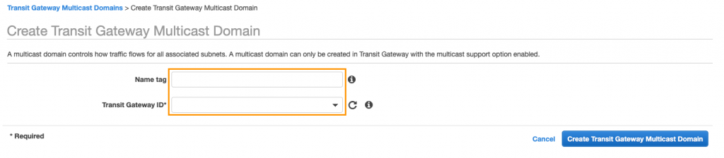 Assign a name tag to the multicast domain