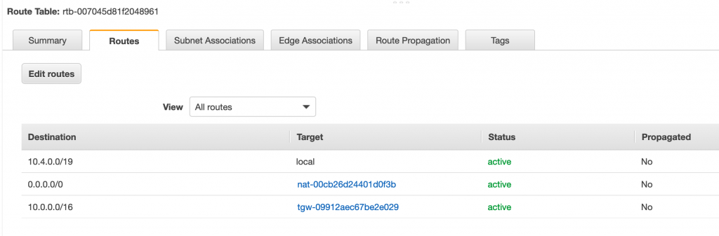 Update VPC route table