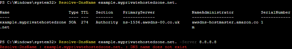 Figure 2: A DNS query showing a ‘non-existent domain’ response.