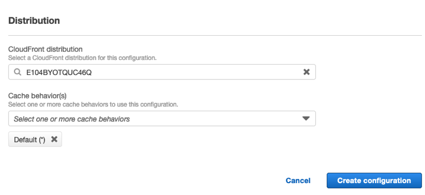 Figure 5: CloudFront distribution settings