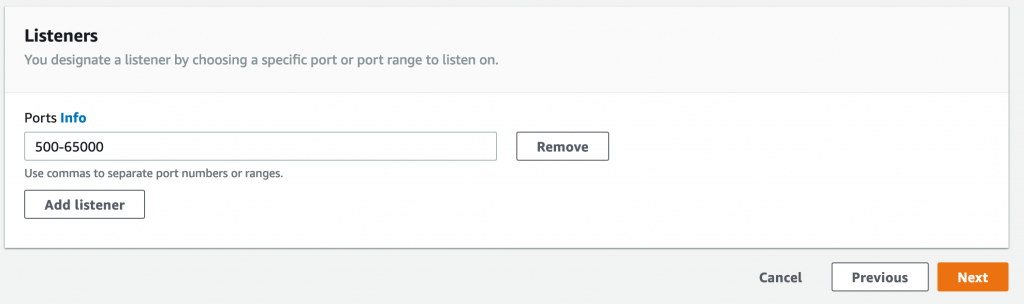 Listeners Port Configurations
