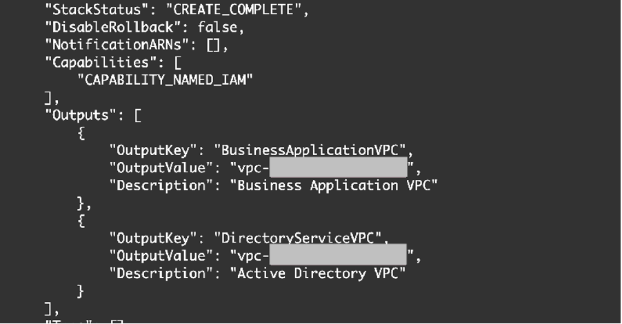 Output from CloudFormation template deployment