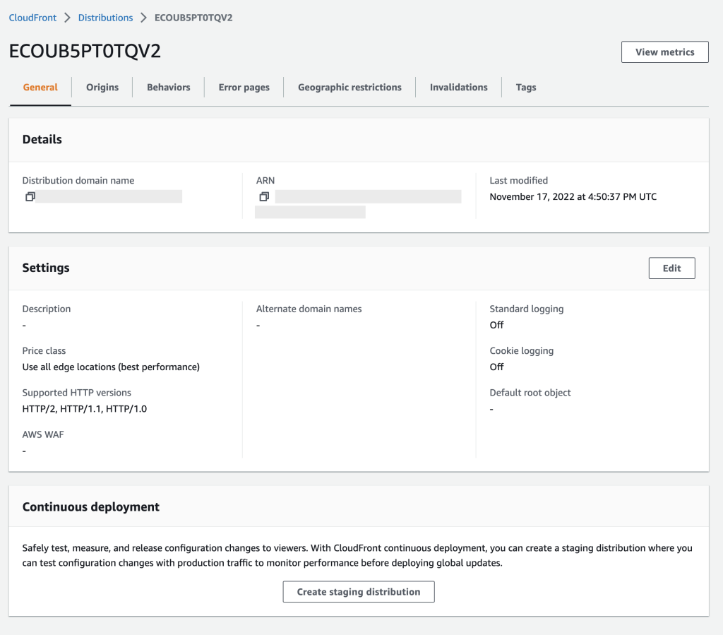 Diagram showing CloudFront distribution.