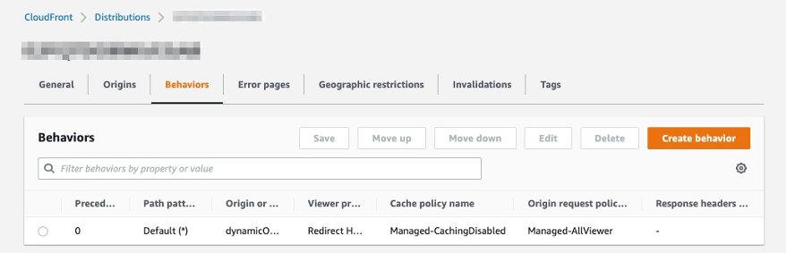 CloudFront Cache Behavior