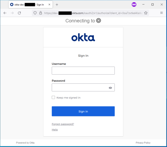 Okta login