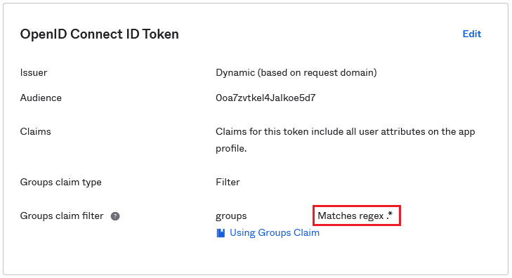 Figure 3: Okta Groups Claims configuration