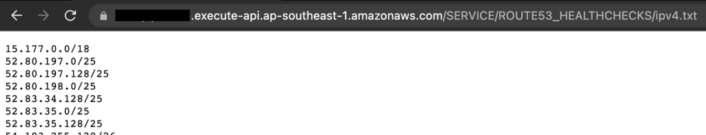 Figure 14 Route 53 health checks IP prefixes