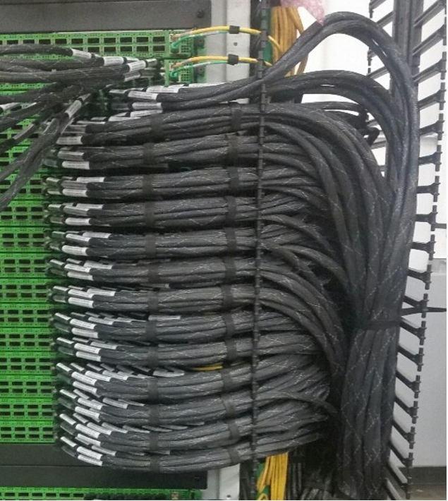 Figure 4 In-rack cabling of our networking fabrics using Directly-Attached-Cables (DAC)
