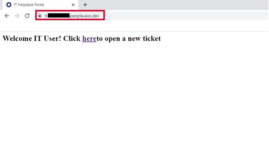 User is now able to successfully access the IT Helpdesk portal - sample screenshot for reference