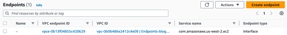 Review existing VPC endpoints in the AWS Management Console