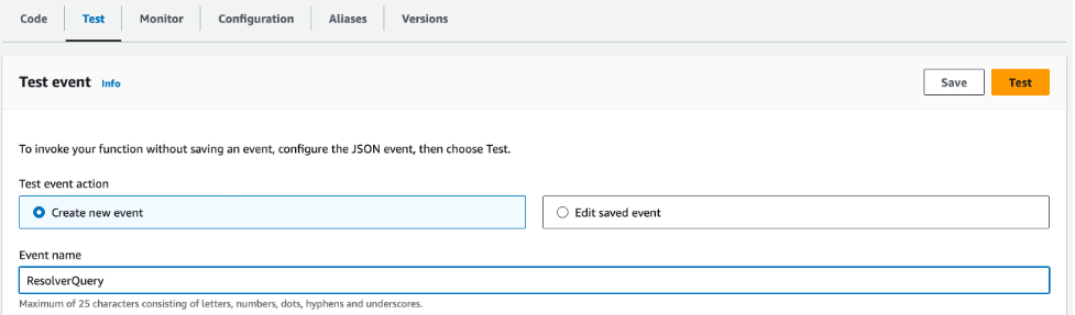 Invoke Lambda function using a test event in the AWS Management Console