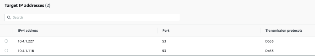 Figure 4: Resolver rule with two target DNS resolver IP addresses