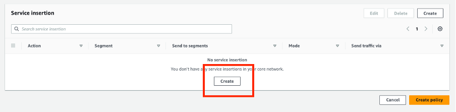 Figure 14 - Create Service insertion
