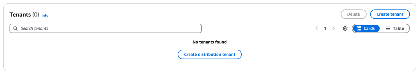 CloudFront SaaS Manager - Tenants