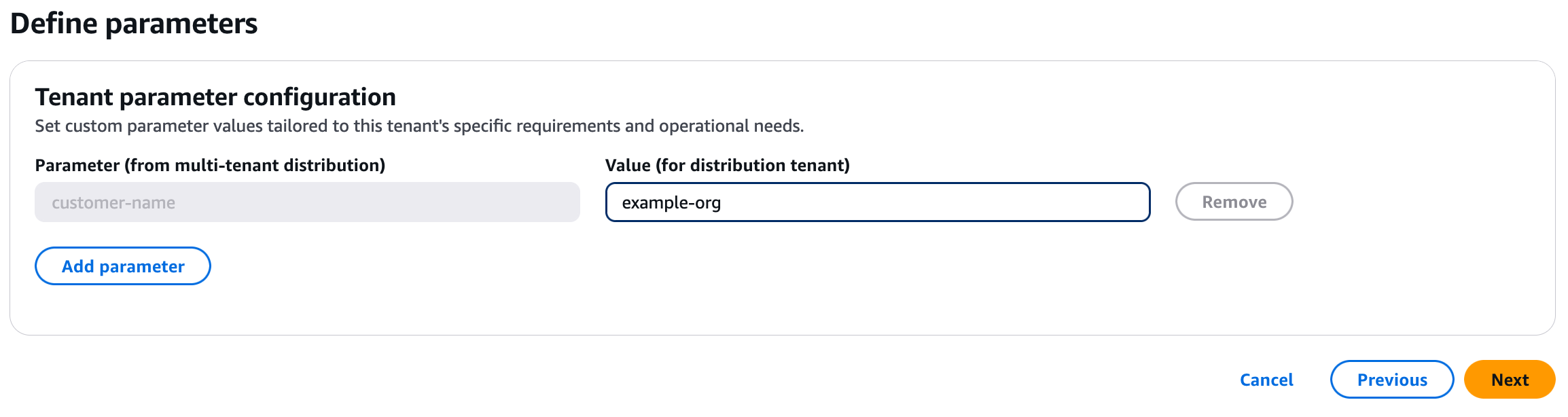 CloudFront SaaS Manager - Tenant Parameter Configuration