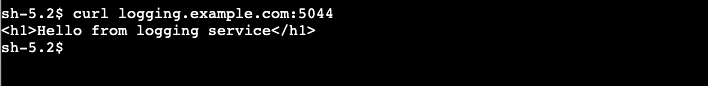 Figure-3: Successful curl against logging.example.com