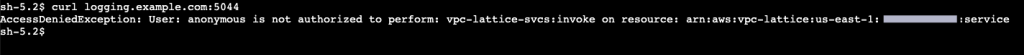 Figure-4: Access Denied curl against logging.example.com