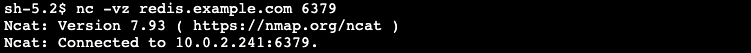 Figure-5: Successful test against redis.example.com