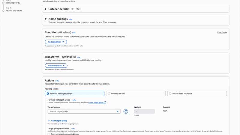Regex configuration example at the conditions level
