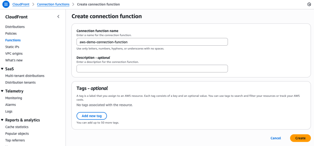 Create connection function