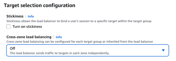Figure 6: Disabling cross-zone load balancing for NLB Target Group