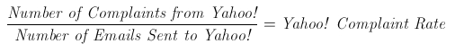 Yahoo's complaint rate