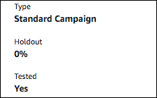 A portion of the Review & Launch screen, which shows that the campaign was tested before it was launched.