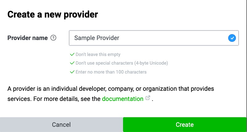 Create Line provider