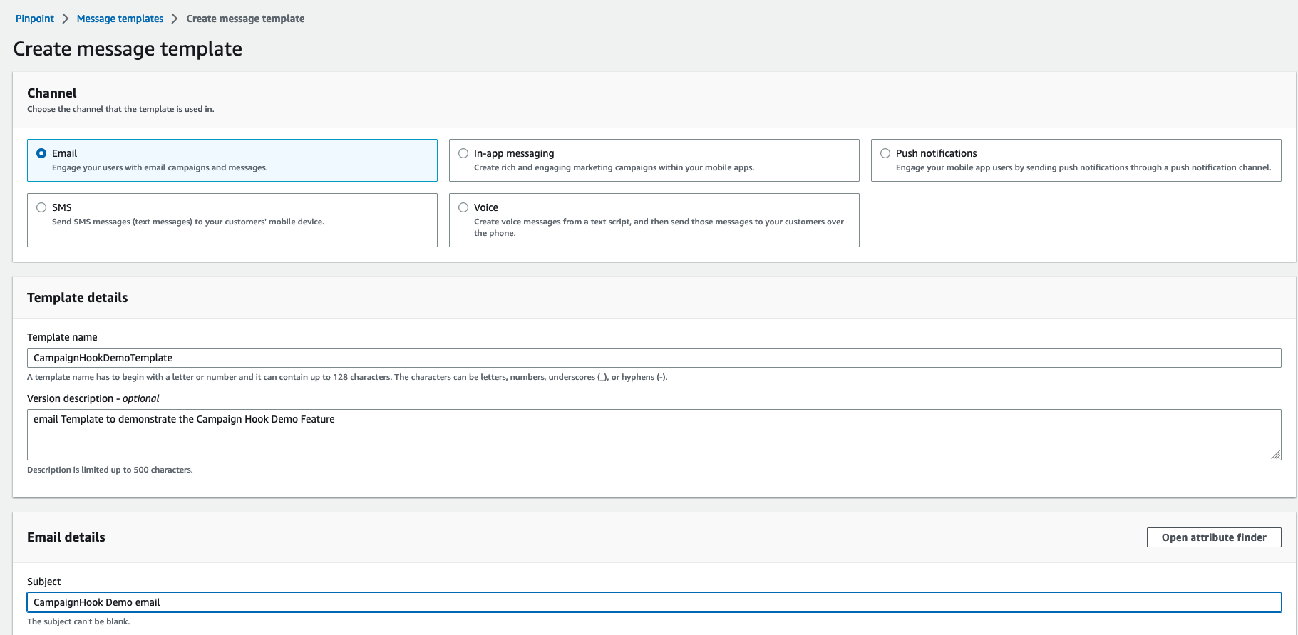 Create eMail Template