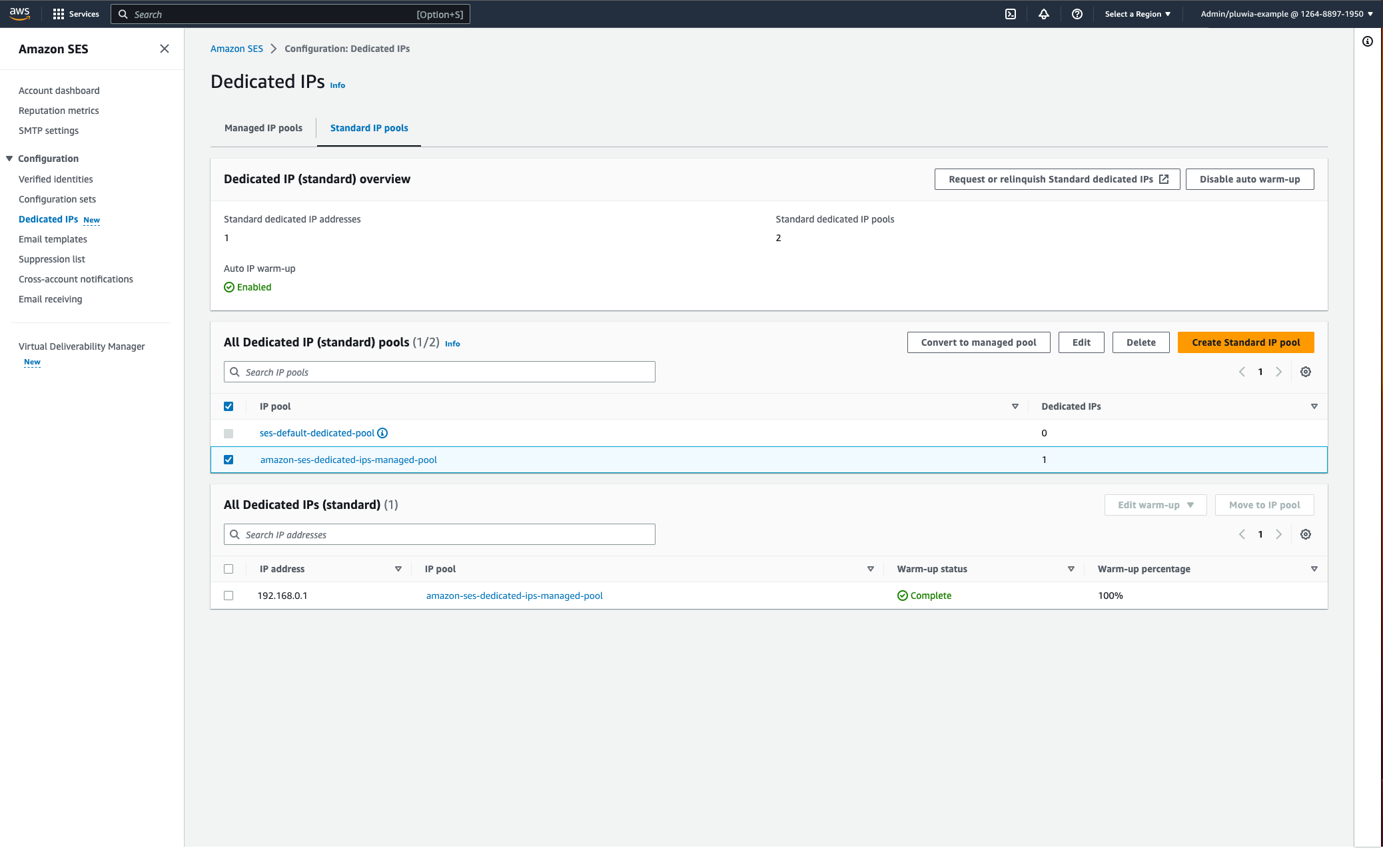 How to set up managed dedicated IPs in SES