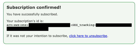 Subscription confirmation email