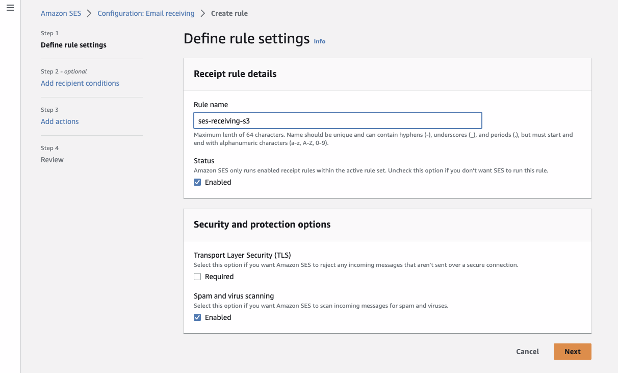 Receiving Rule Setting