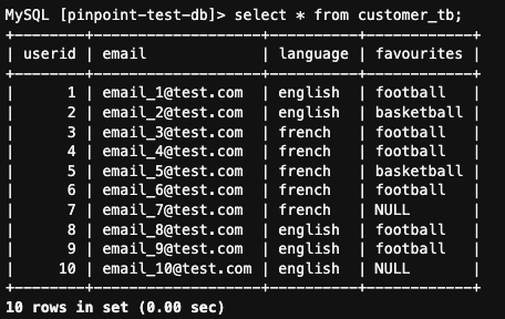 Fig 9: Verify data for customer_db table