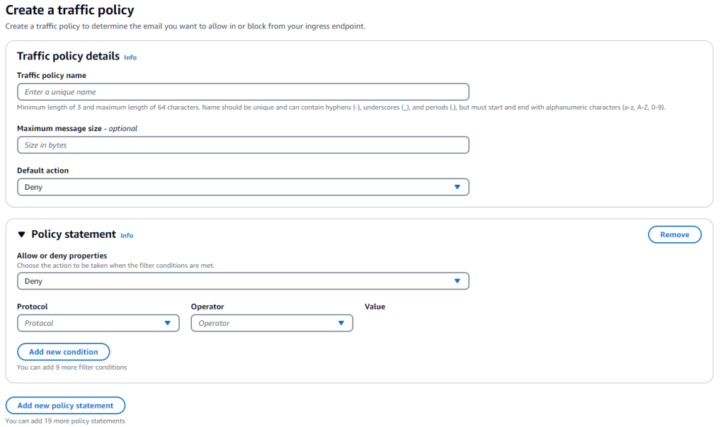 MailManager Traffic Policy