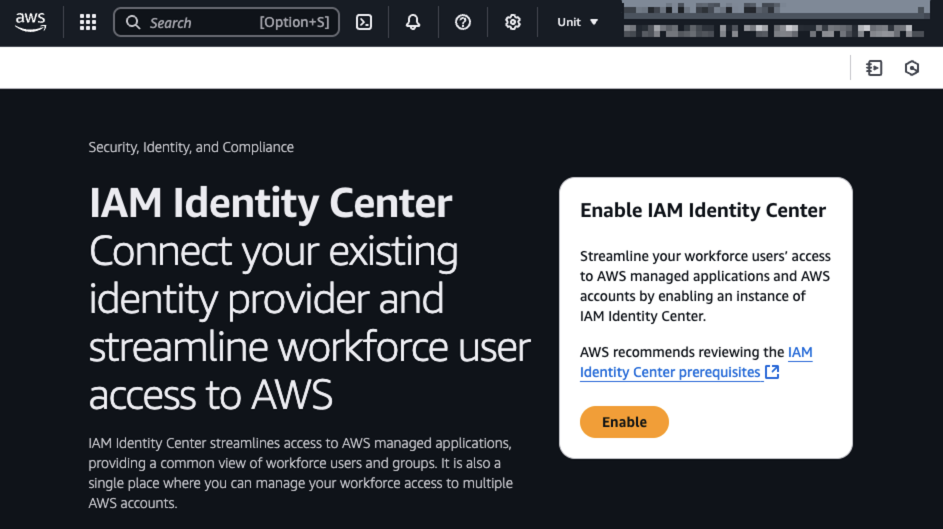 Enable IAM Identity Center
