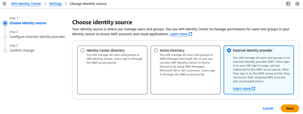 External identity provider