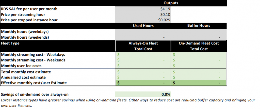 Outil de tarification Amazon AppStream 2.0 - Etape 3