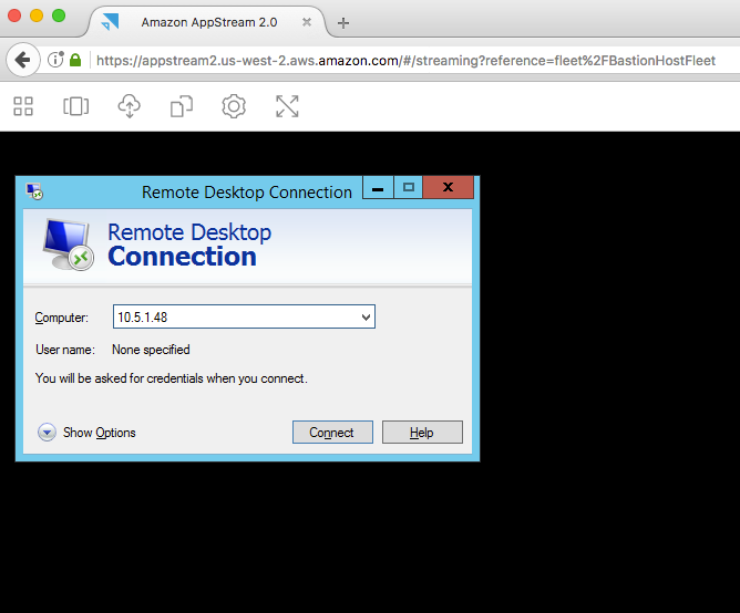 AppStream 2 - Bastion - Utilisation RDP