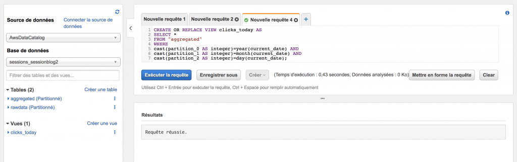 Résultats d'Amazon Athena