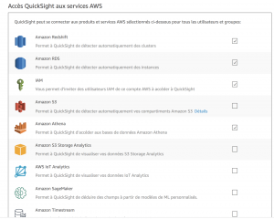 Configurations Amazon Quicksight