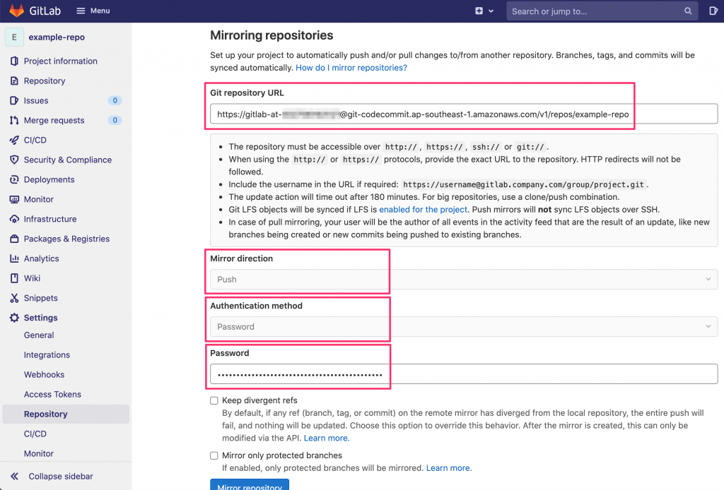 gitlab-mirrorring-repositories