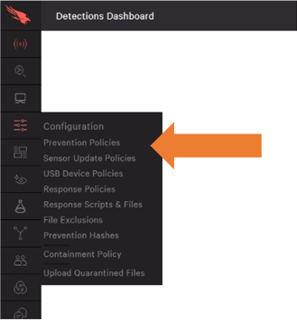 crowdstrike select prevention policies
