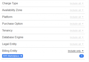 billing entity filter AWS Marketplace