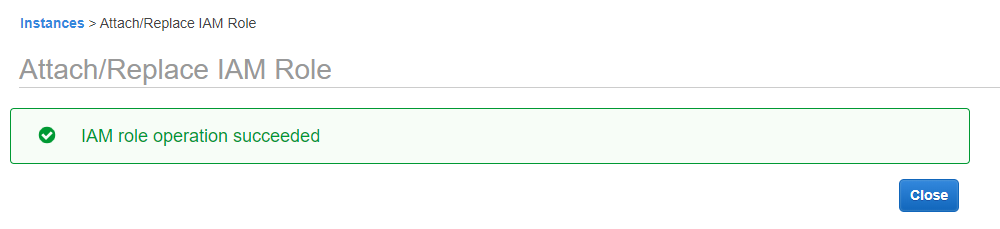 New role attached successfully to the Cloud9 instance