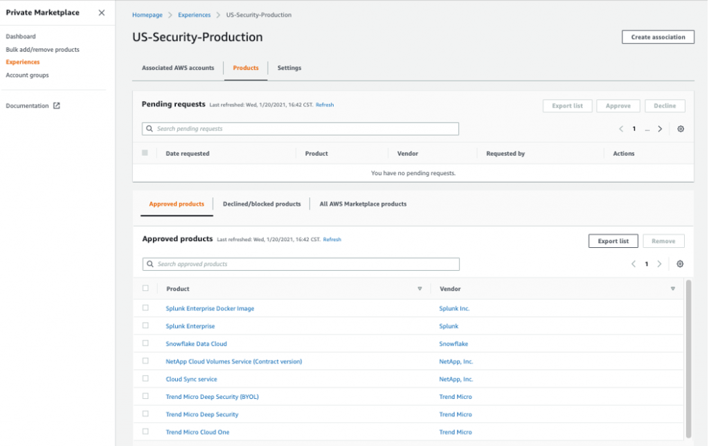 Private Marketplace Experience Details